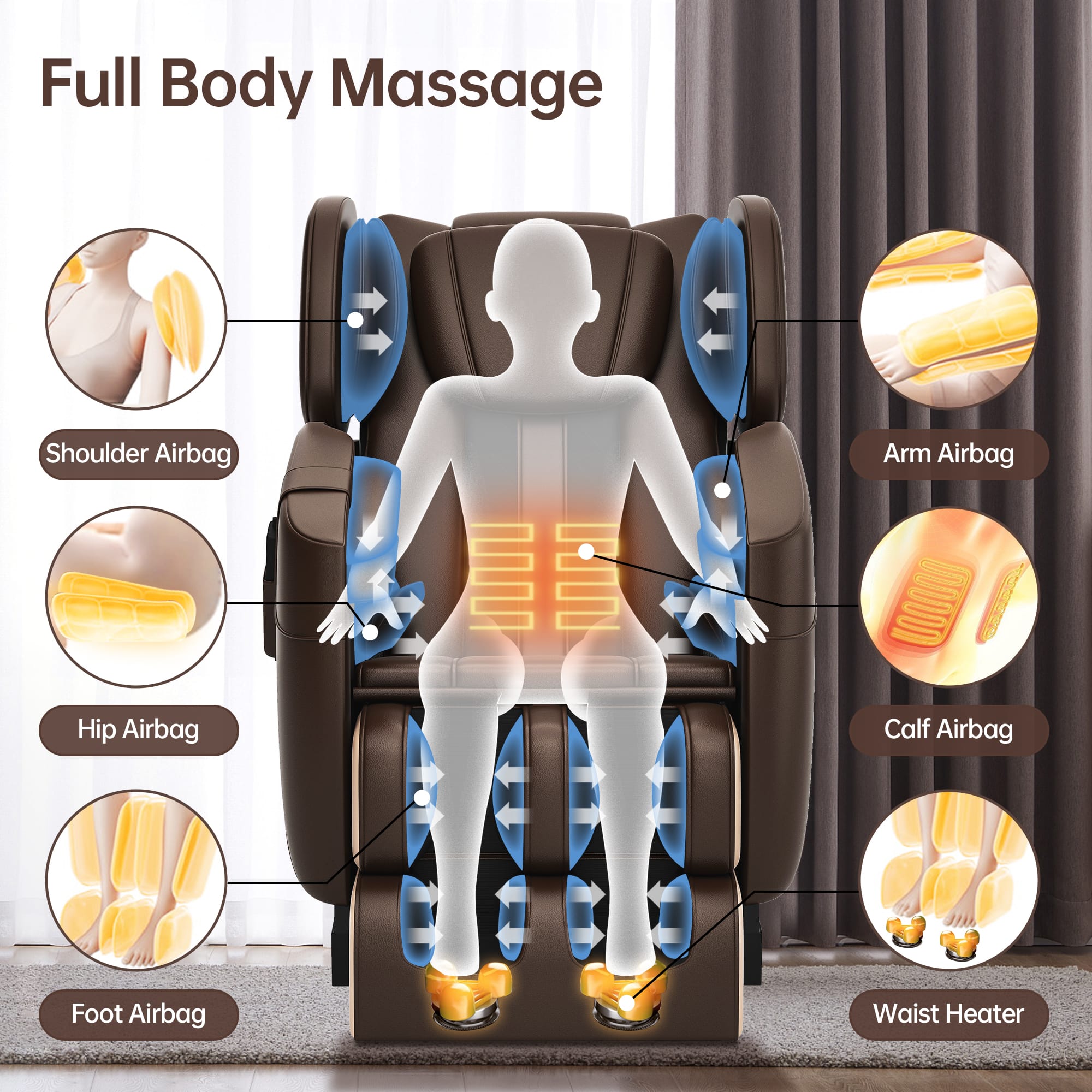 Real Relax Massage Chair SS05 Massage Chair Brown