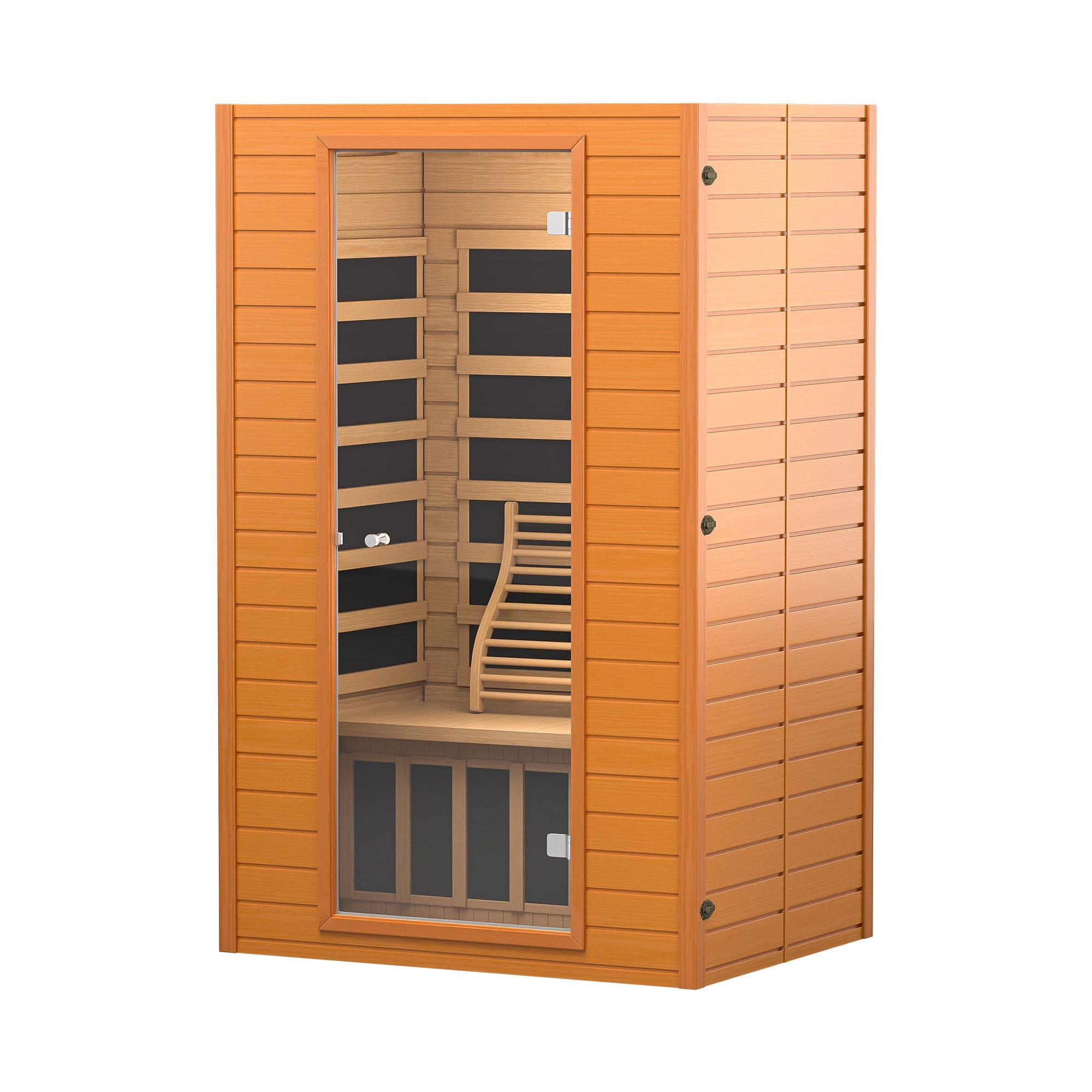 Real Relax Sports&Fitness 2-Person Near Zero EMF Sauna: Canadian Hemlock Wood, 1860W