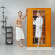 Real Relax Sports&Fitness 2-Person Near Zero EMF Sauna: Canadian Hemlock Wood, 1860W