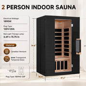 Real Relax Sports&Fitness 2-Person Premium Full Spectrum Infrared Sauna