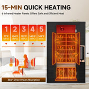 Real Relax Sports&Fitness 2-Person Premium Full Spectrum Infrared Sauna