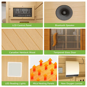 Real Relax Sports&Fitness LM-A03 Real Relax 3 Person Infrared Sauna for Home Indoor, 15amp Low EMF Far Infrared Sauna with 10min Rapid preheating, Bluetooth, 2 LCD Control Panel