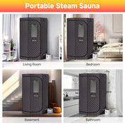 Real Relax Sports&Fitness Real Relax Sauna Box Portable Sauna for Home, 6.2ft Full Body Home Steam Sauna, Spacious Pentagon Steam Room Home Spa with 3.6L 1600W Steamer Sauna, Grey