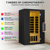 Real Relax Sports&Fitness RealRelax® S-01-3P Full Spectrum 2-Person Infrared Sauna Black