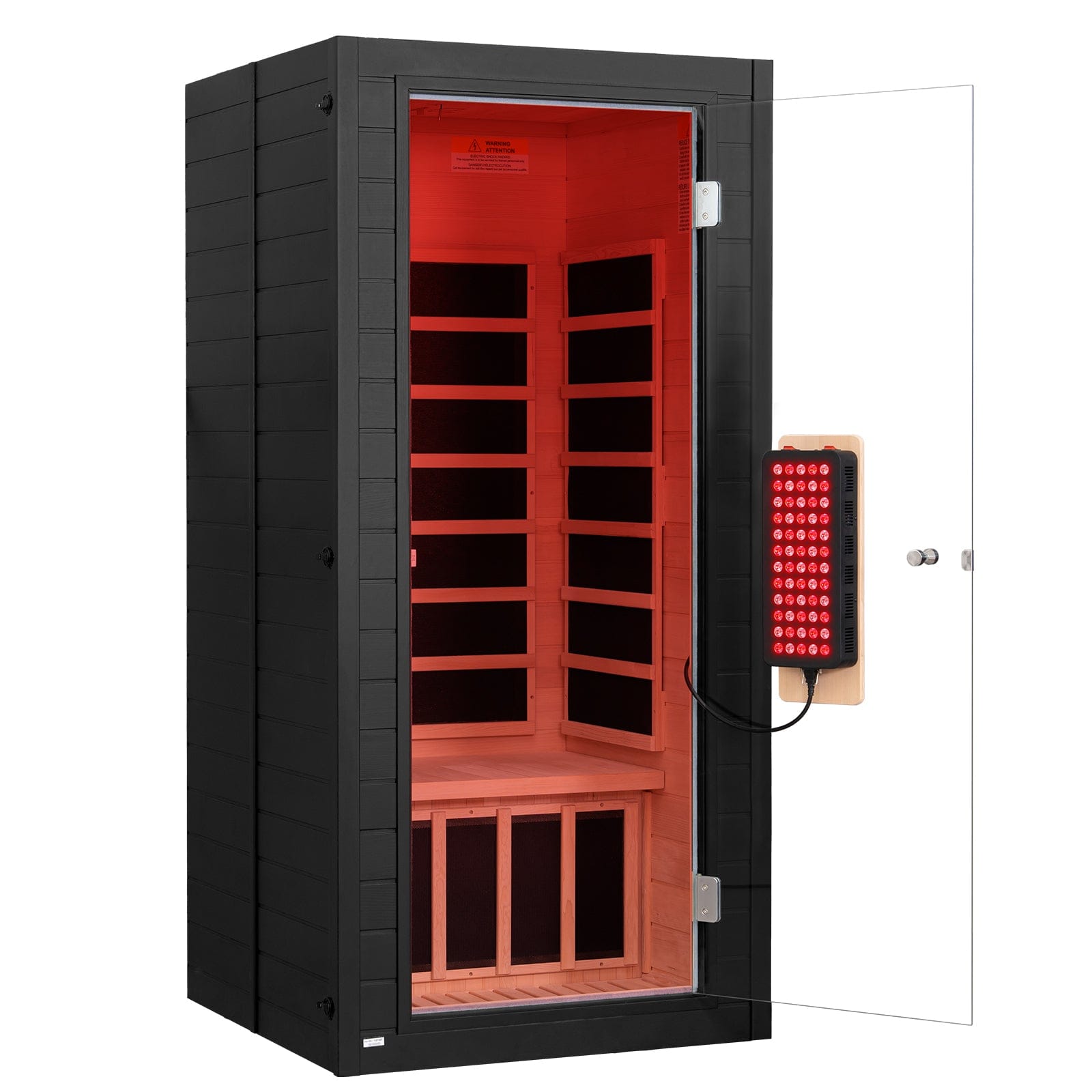 Real Relax Sports&Fitness RealRelax® S-02-1P Full Spectrum 1-Person Infrared Sauna Black