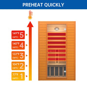 RESTISLAND MASSAGERS Canadian Hemlock Wood Far Infrared Sauna Room of Near Zreo EMF, 9 Chromo Therapy Lights, Oxygen Ionizer for Home and Indoor Use, with Bluetooth, LCD Control Pannel