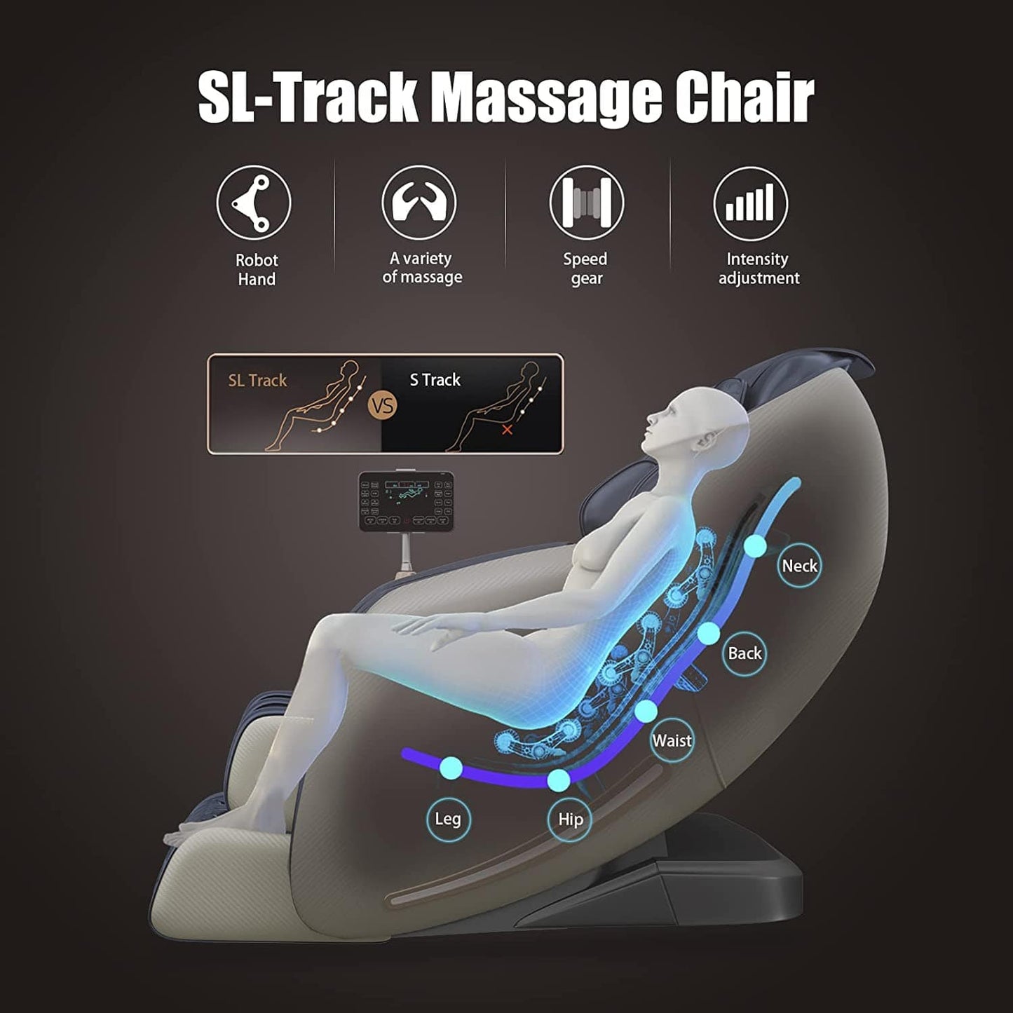 Real Relax Massage Chair Real Relax® Favor-06 Massage Chair Blue Refurbished