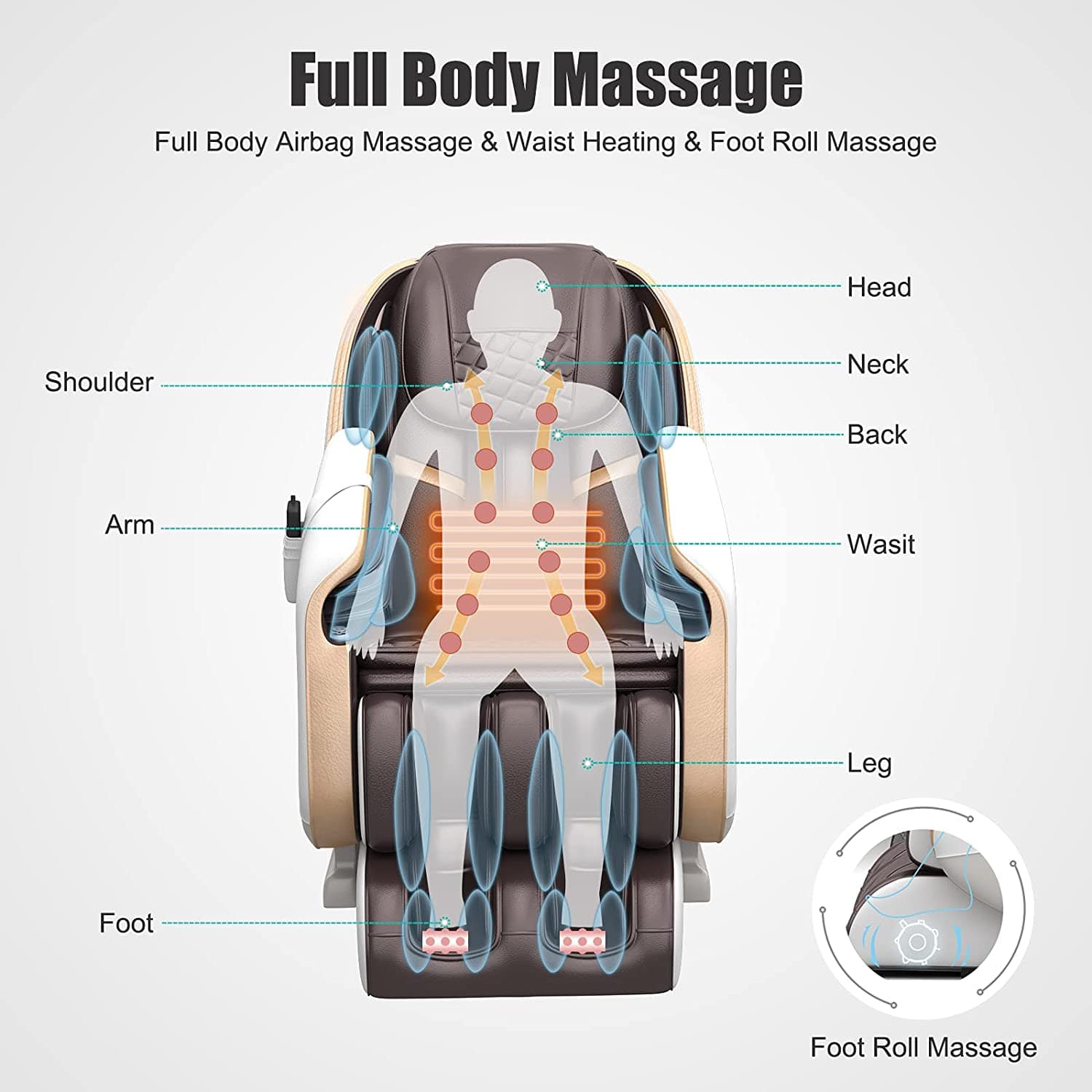 Real Relax Massage Chair Real Relax® PS3100 Massage Chair Brown
