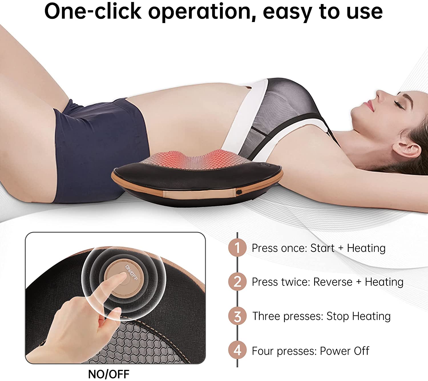 Real Relax MP-01 Portable Back Massager Shiatsu Kneading Electric Neck Massager Pillow