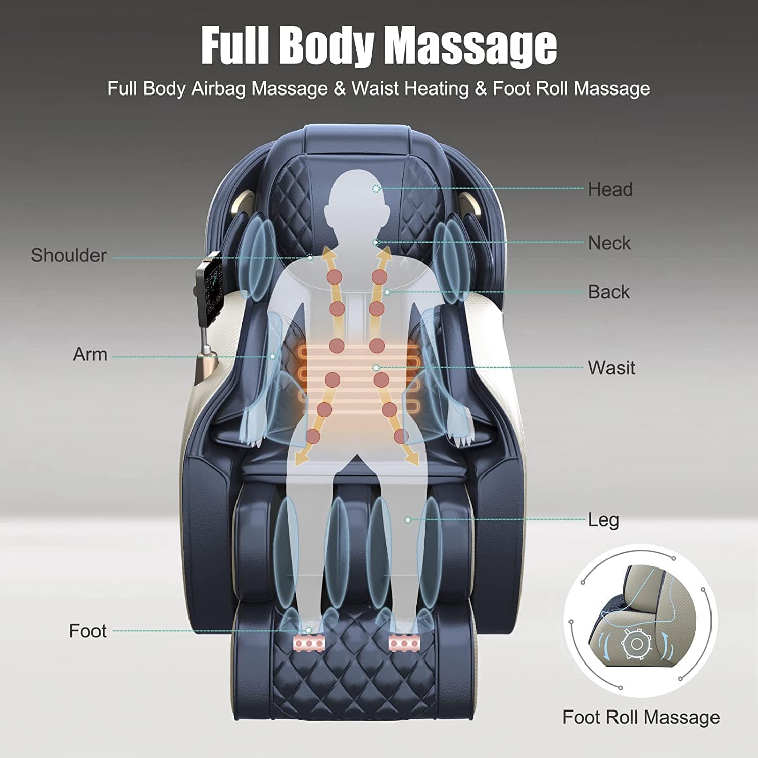 Real Relax Massage Chair Real Relax® Favor-06 Massage Chair Blue Refurbished