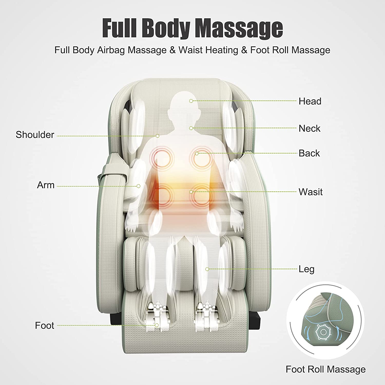 Real Relax Massage Chair Real Relax® Zenart-01 Massage Chair green