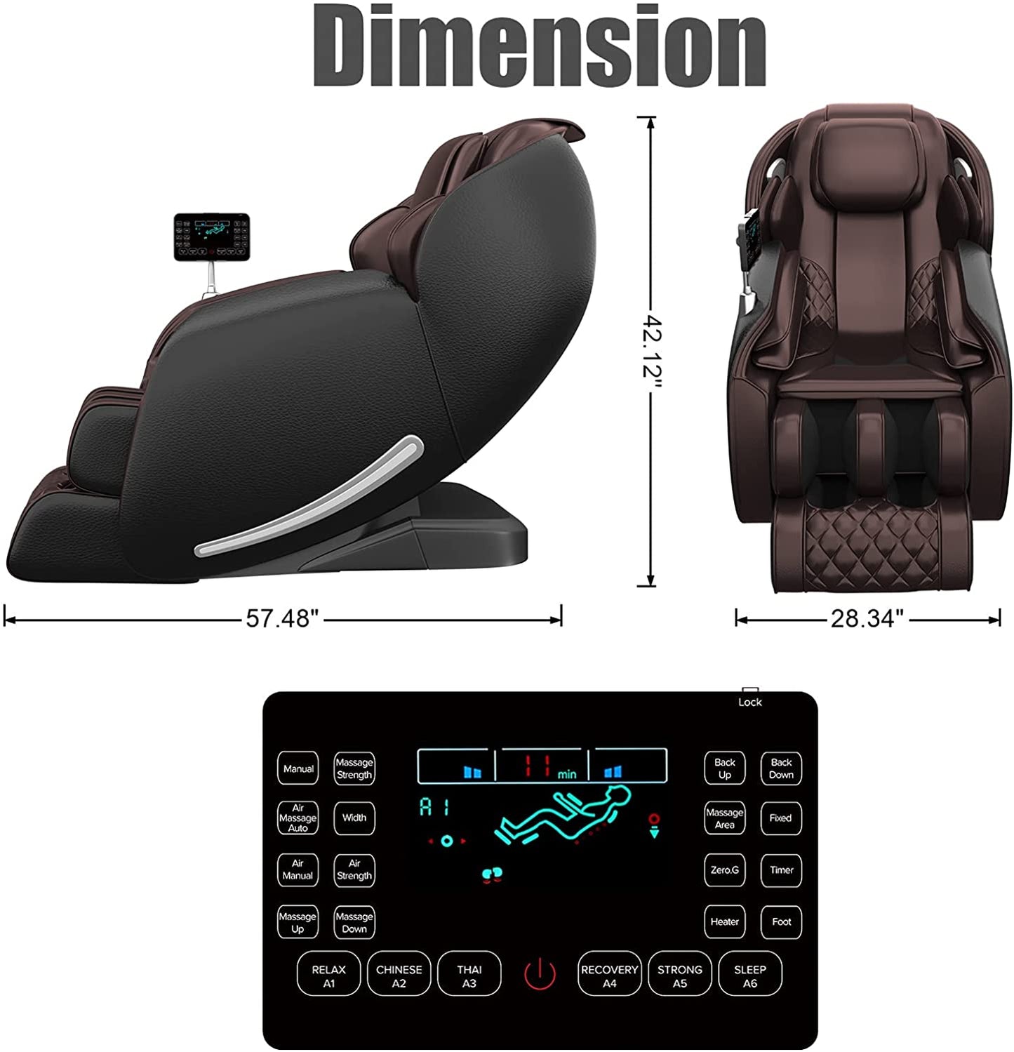 Real Relax Massage Chair Real Relax® Favor-06 Massage Chair Brown Refurbished