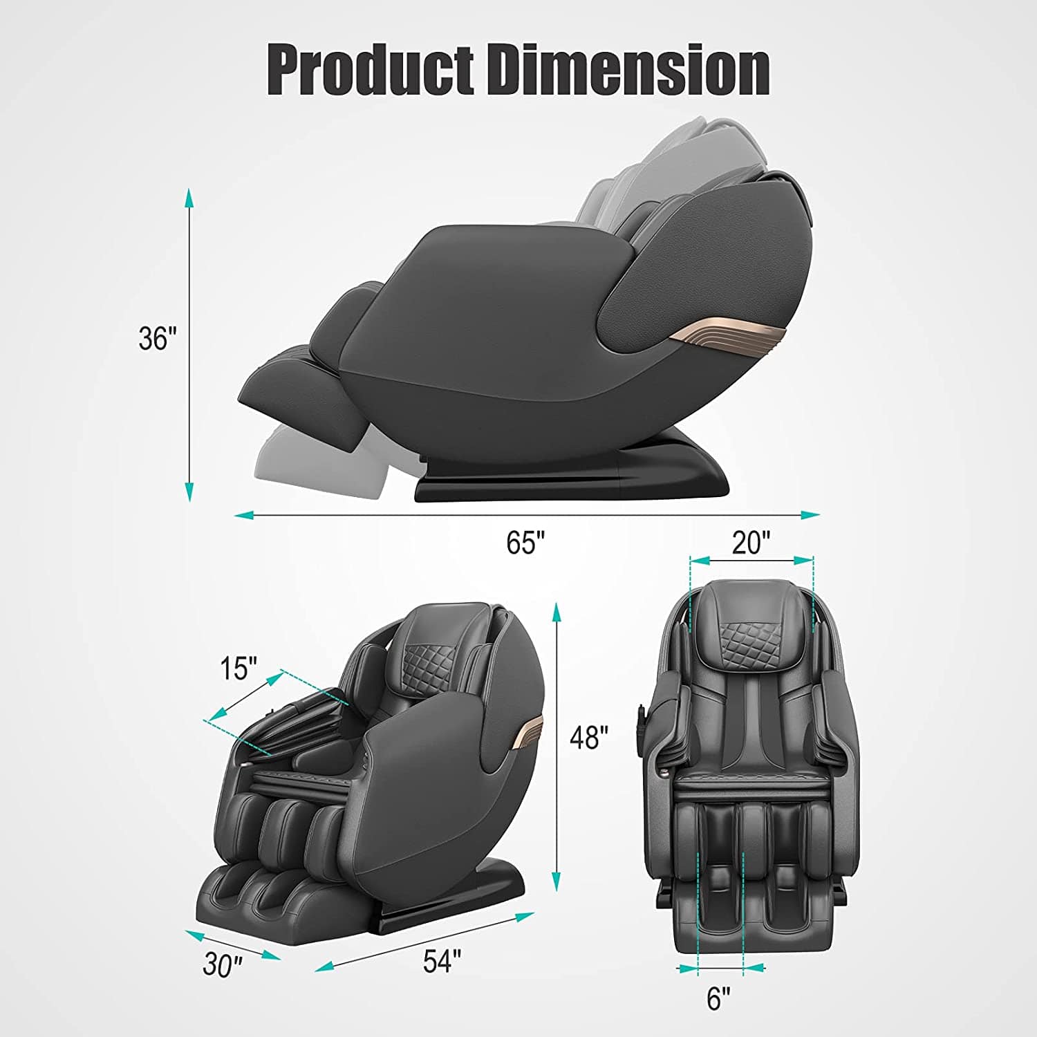 Real Relax Massage Chair Real Relax® PS3100 Massage Chair black Refurbished