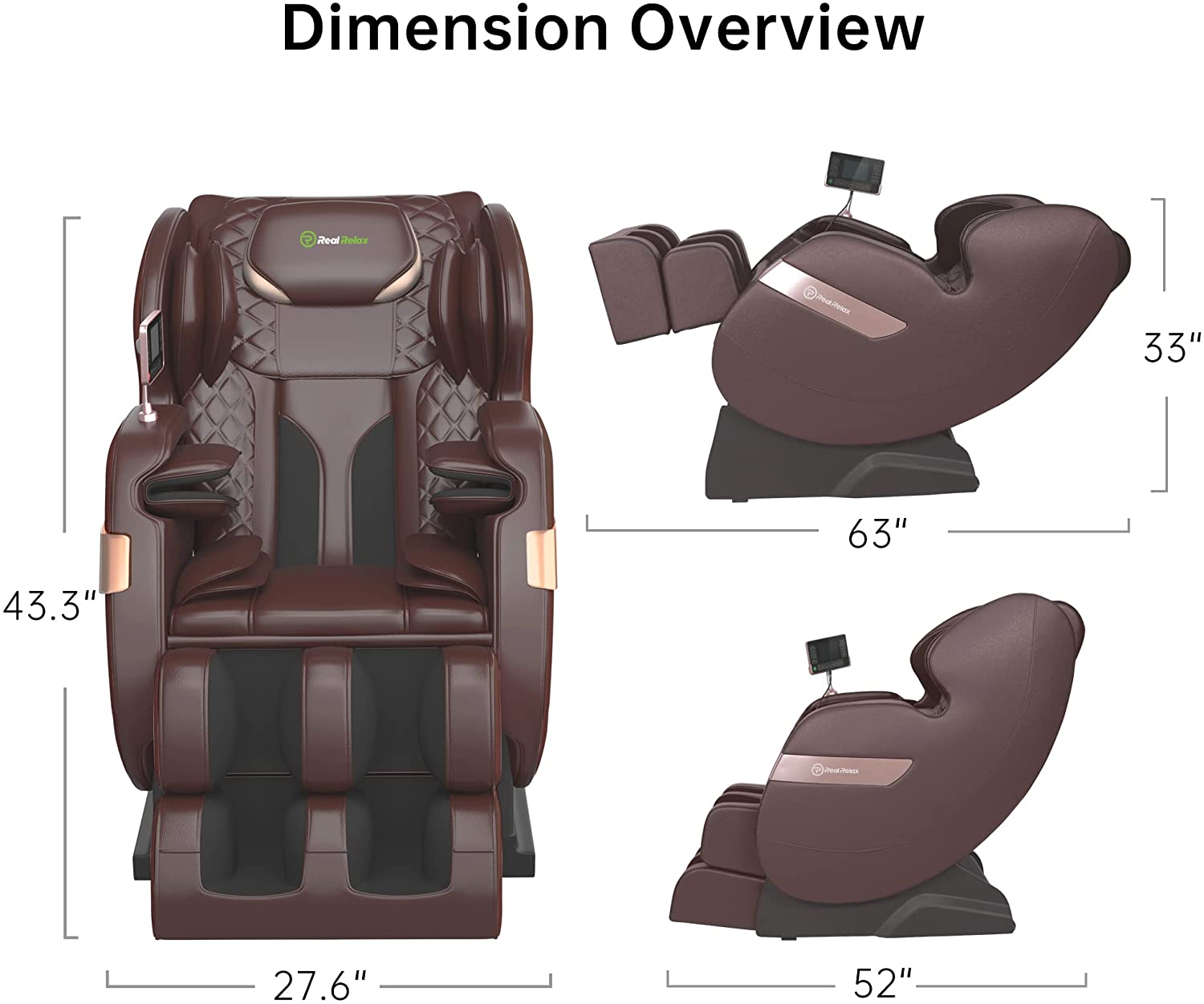 Real Relax Massage Chair Real Relax®  Favor-03 ADV Massage Chair Brown Refurbished