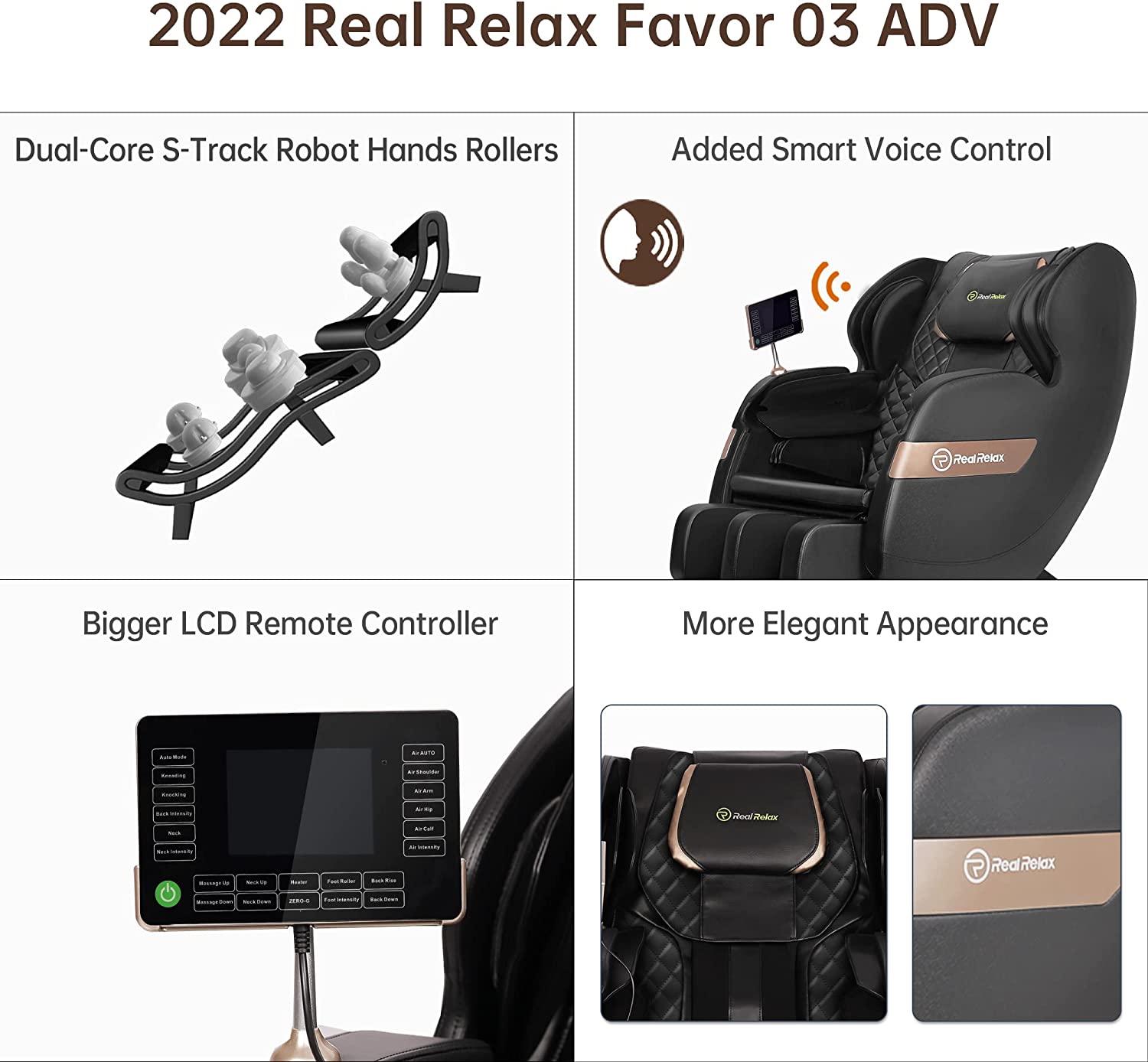 Real Relax Massage Chair Real Relax® 2022 Favor-03 ADV Massage Chair black <br/>[Pre-Order, Ships 12/30/2022]