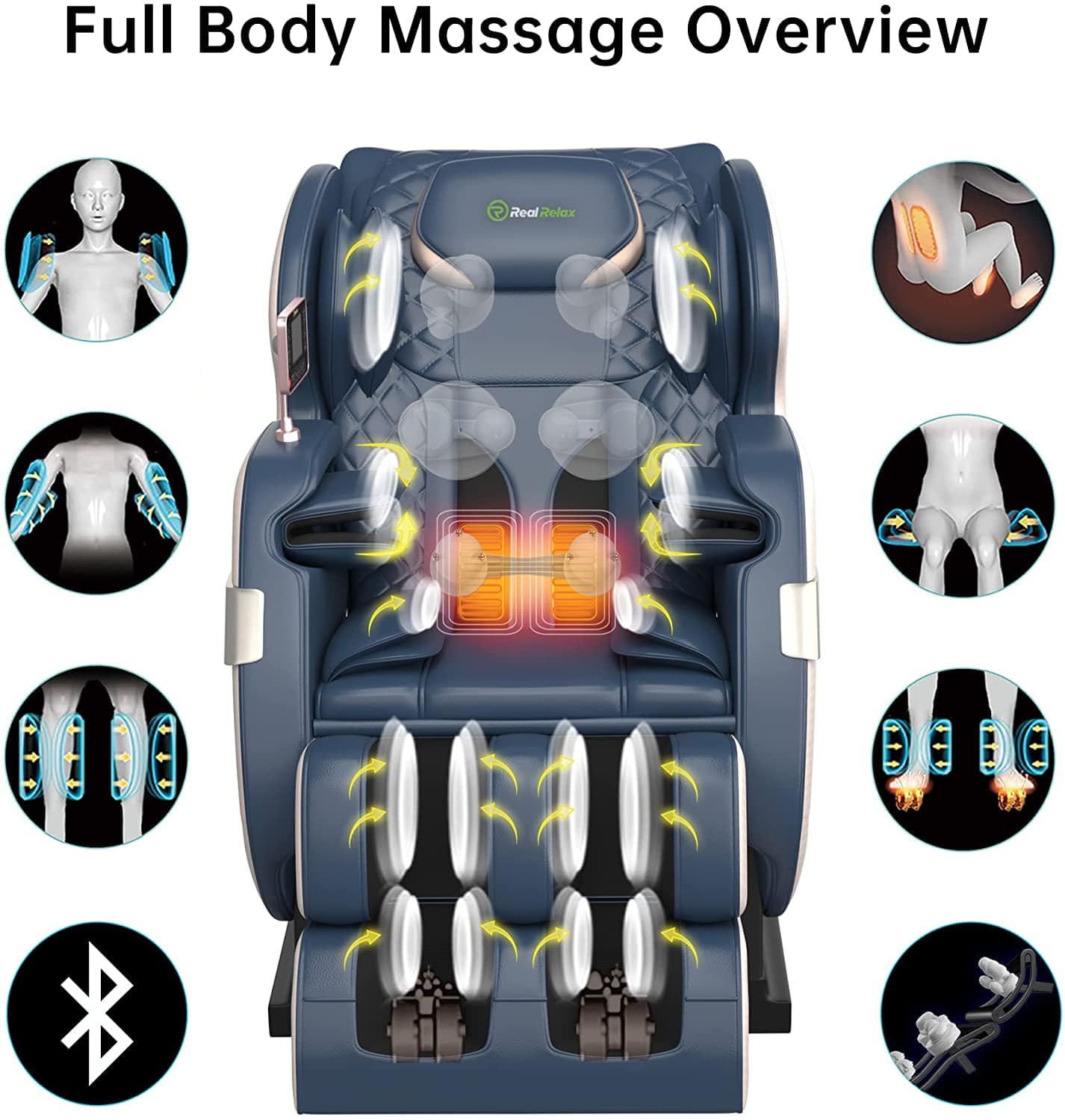 Real Relax Massage Chair Real Relax®  Favor-03 ADV Massage Chair Blue Refurbished