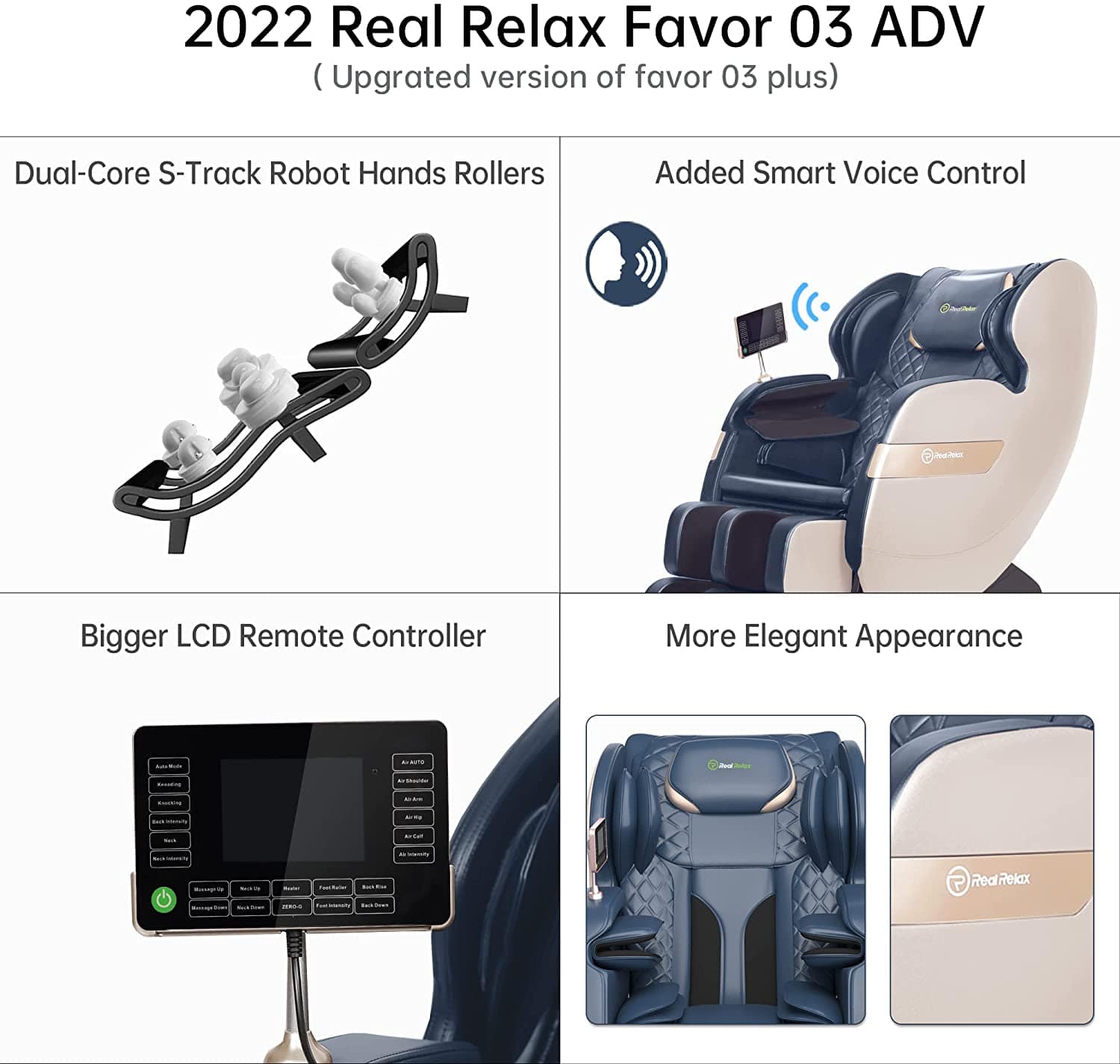 Real Relax Massage Chair Real Relax®  Favor-03 ADV Massage Chair Blue Refurbished