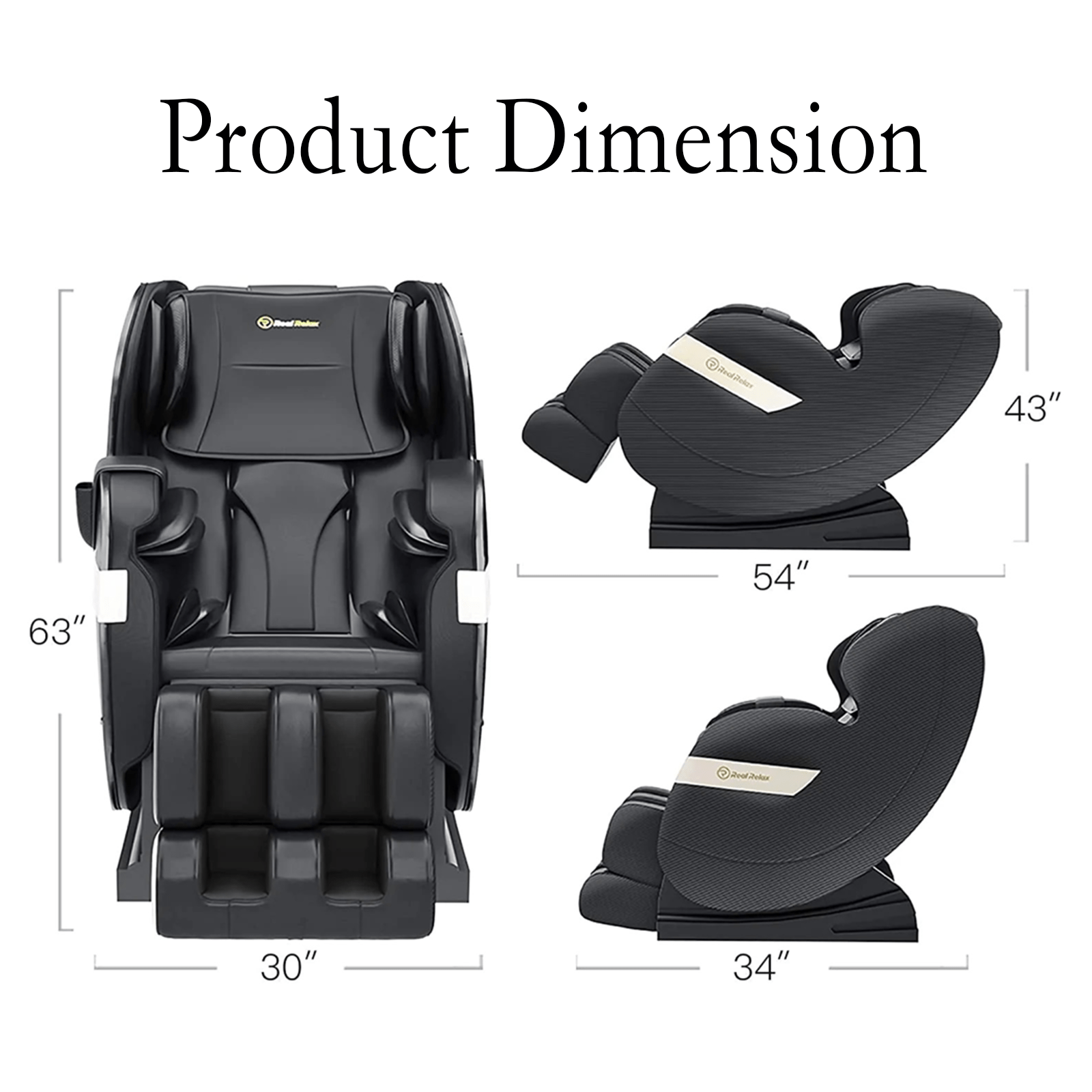 Real Relax Massage Chair Real Relax® Favor-03 Massage Chair black Refurbished