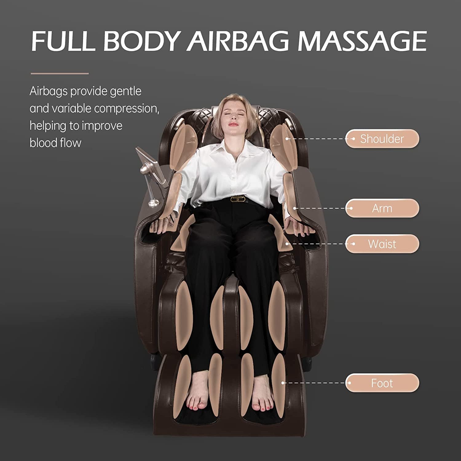Real Relax Massage Chair Real Relax® 2022 Favor-04 ADV Massage Chair Brown