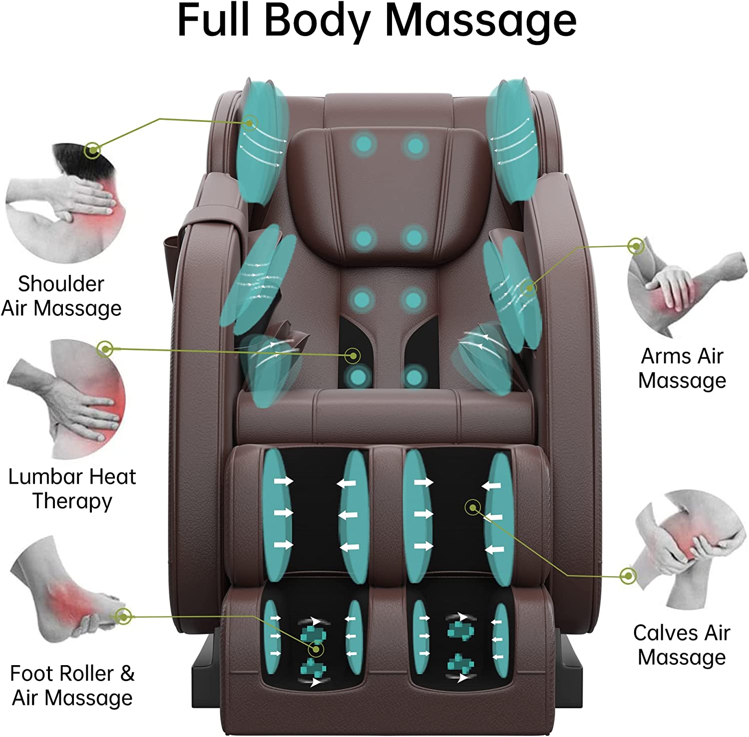 Real Relax Massage Chair Real Relax® MM350 Massage Chair Brown[Pre-Order, Ships 12/30/2022]