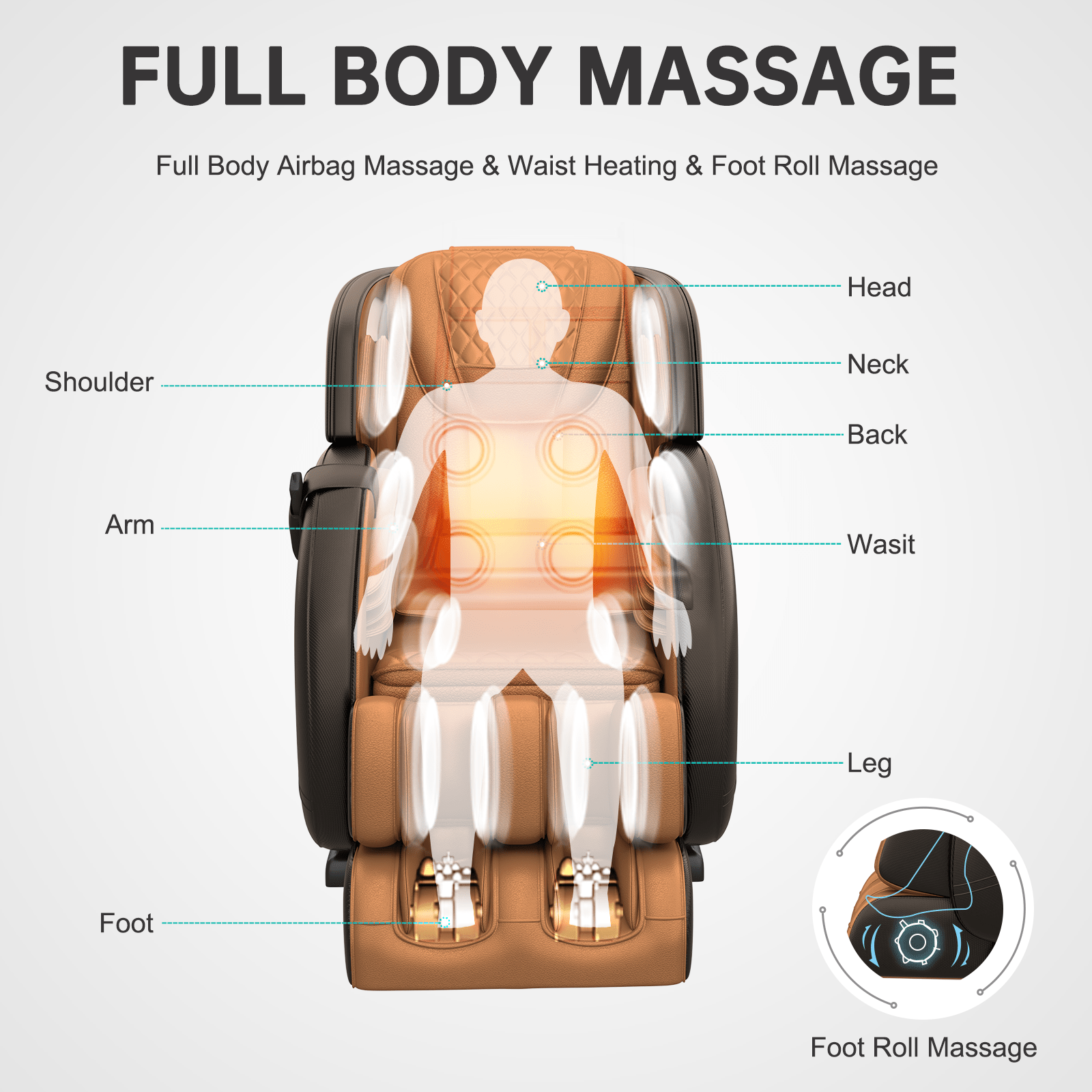 Real Relax Massage Chair Real Relax® PS3000 Massage Chair Brown Refurbished
