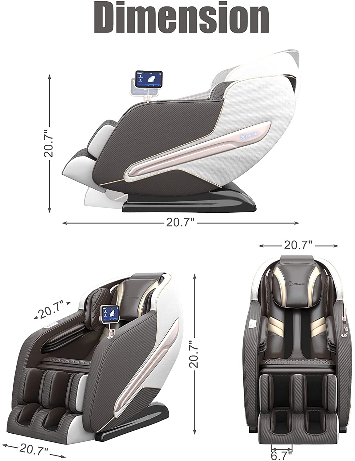 Real Relax Massage Chair Real Relax® PS6000 Massage Chair Brown