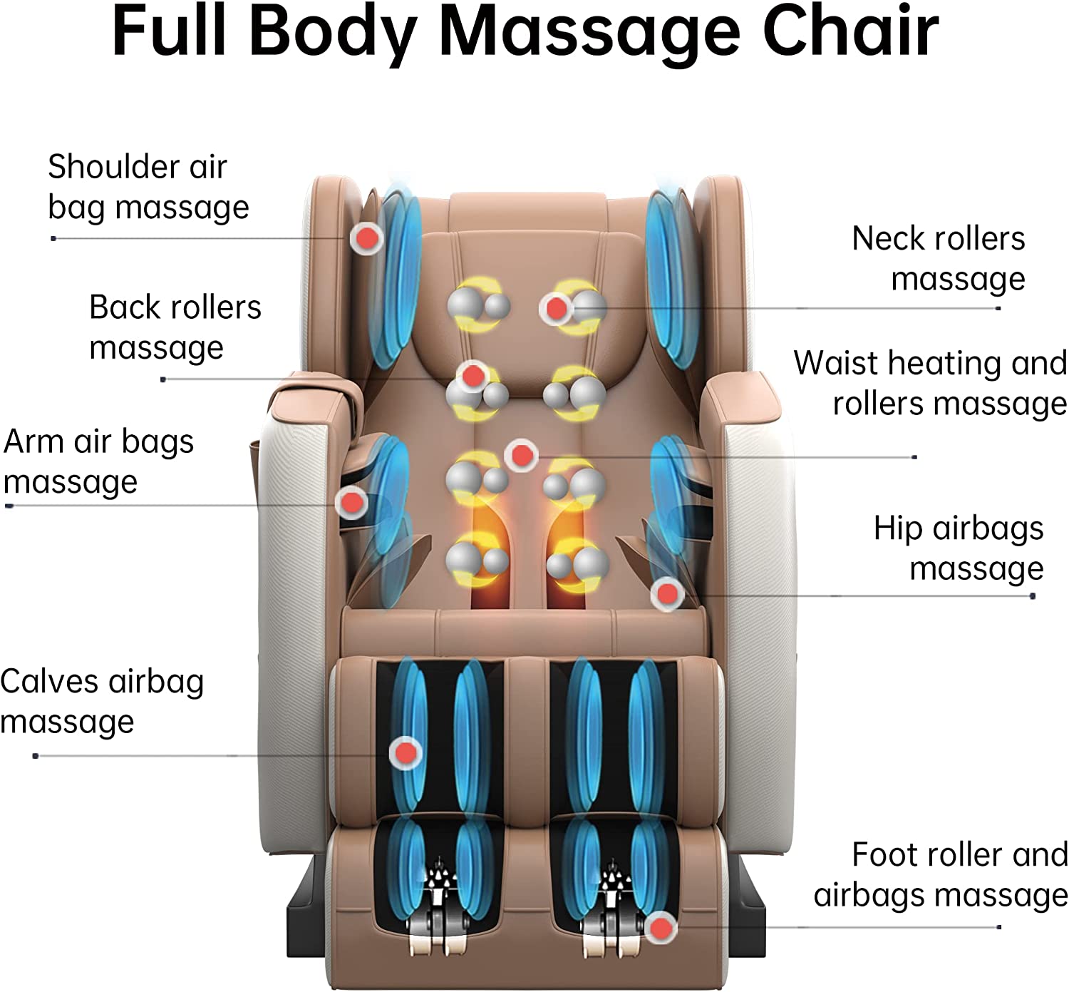 Real Relax® SS01 Massage Chair Recliner with Zero Gravity Full Body Air