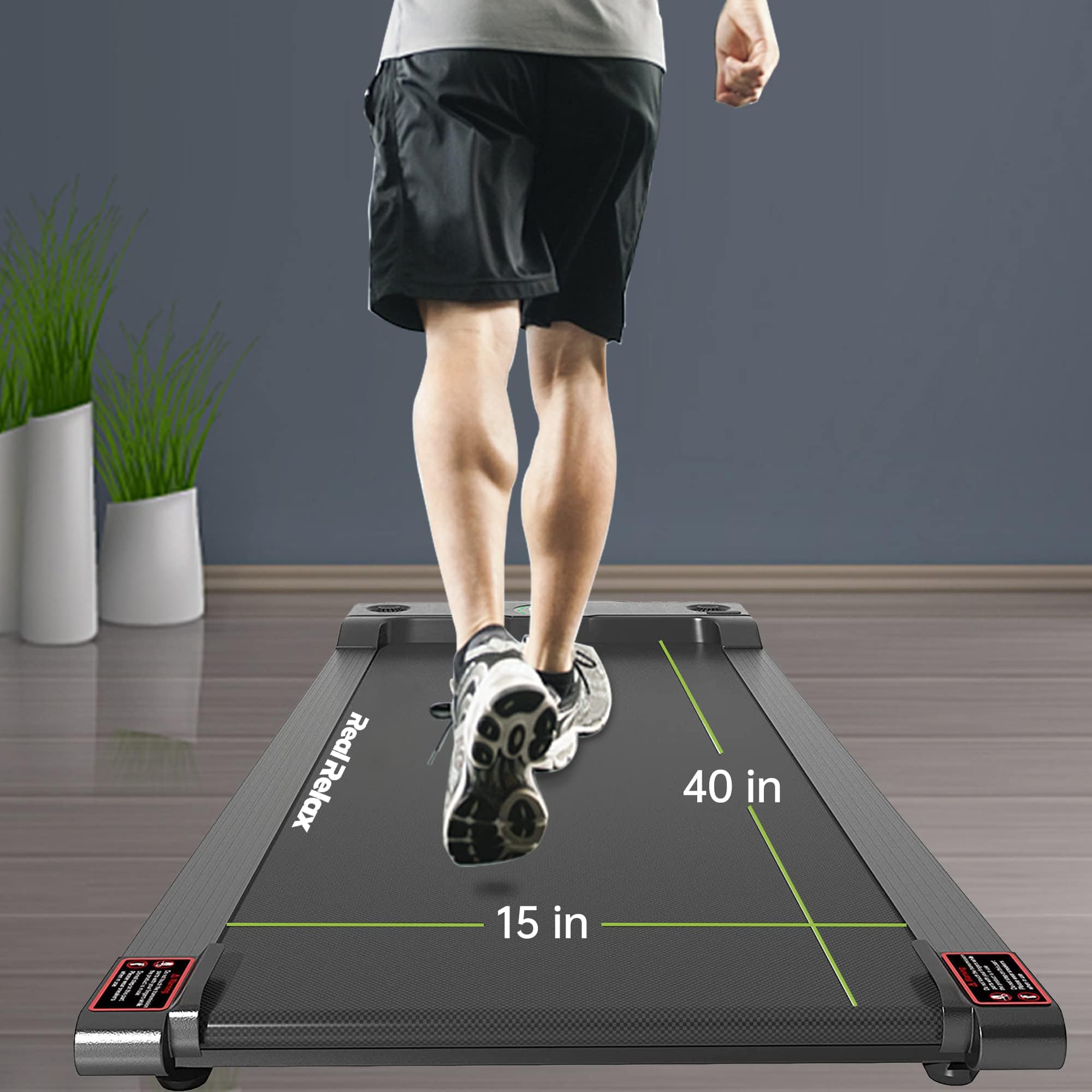 Real Relax Sports&Fitness Real Relax Under Desk Treadmill, Slim Walking Pad Space Saving Motorized Treadmill for Home Office Workout, No Installation Required