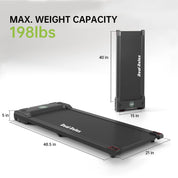 Real Relax Sports&Fitness Real Relax Under Desk Treadmill, Slim Walking Pad Space Saving Motorized Treadmill for Home Office Workout, No Installation Required